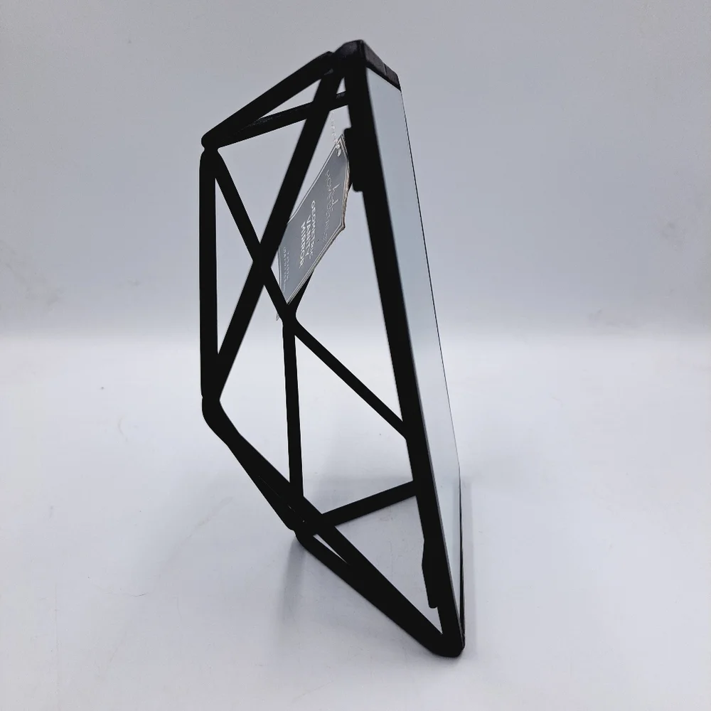Sleek & Modern Black Geometric Freestanding Mirror